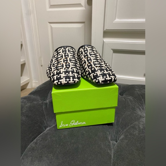 SAM EDELMAN Leona Black/Modern Ivory Mules Size 9 Medium (B, M) - Picture 7 of 12